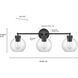 Jonatan 3 Light 25 inch Vintage Brass Vanity Light Wall Light